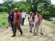 En Aracataca: Alcalde Pedro Sánchez acompañó reforestación a orillas del rio.