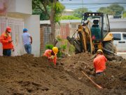 En un 60% avanzan obras de alcantarillado en el barrio Santa Lucía