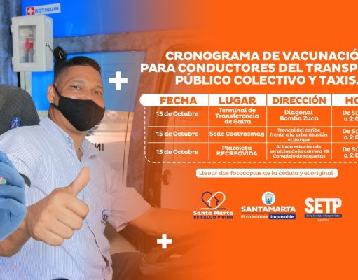 Alcaldía realizará jornada especial de vacunación contra el COVID-19 a conductores