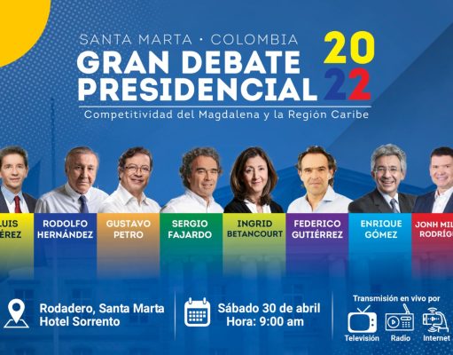Este 30 de abril será el gran debate presidencial en Santa Marta