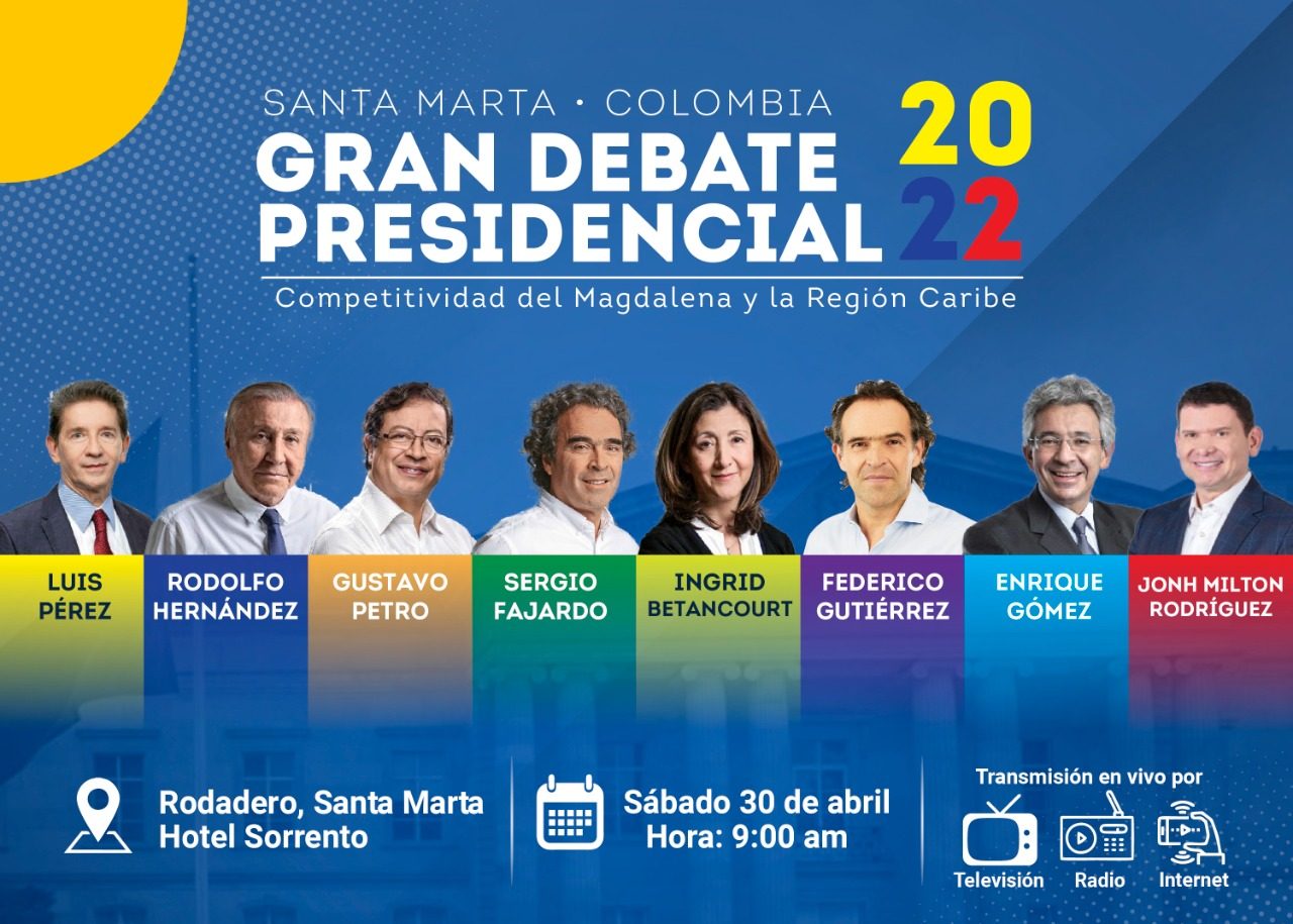 Este 30 de abril será el gran debate presidencial en Santa Marta El