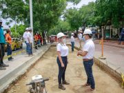 Alcaldesa inspeccionó obras de reposición de placas