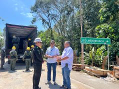 Alcaldía supervisa montaje del puente militar en Mendihuaca