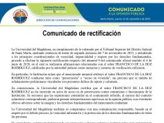 Comunicado de rectificación