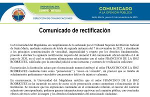 Comunicado de rectificación